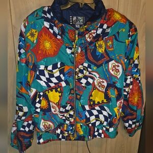 River Edge Sport 80s Vintage Nautical Racing Wind Breaker Jacket Size Medium